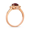 Thumbnail Image 3 of Le Vian® Oval Pomegranate Garnet™ and 0.24 CT. T.W. Diamond Frame Ring in 14K Strawberry Gold®