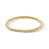 Thumbnail Image 1 of 4.0mm Bead Stretch Bracelet in Sterling Silver with 18K Gold Vermeil - 7.25"