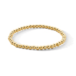 4.0mm Bead Stretch Bracelet in Sterling Silver with 18K Gold Vermeil - 7.25"