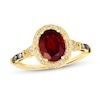 Thumbnail Image 1 of Le Vian® Oval Pomegranate Garnet™ and 0.26 CT. T.W. Diamond Frame Ring in 14K Honey Gold™