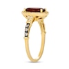 Thumbnail Image 2 of Le Vian® Oval Pomegranate Garnet™ and 0.26 CT. T.W. Diamond Frame Ring in 14K Honey Gold™