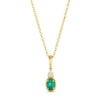 Thumbnail Image 1 of Le Vian® Oval Costa Smeralda Emerald™ and 0.06 CT. T.W. Diamond Pendant in 14K Honey Gold™® - 19”