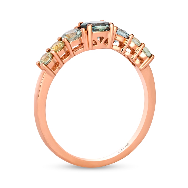 Main Image 3 of Le Vian® Oval and Round Montana Sapphire Ombré™ Ring in 14K Strawberry Gold®