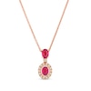 Thumbnail Image 1 of Le Vian® Oval Passion Ruby® and 0.08 CT. T.W. Diamond Pendant in 14K Strawberry Gold® - 19”