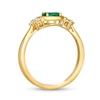 Thumbnail Image 3 of Le Vian® Oval Costa Smeralda Emerald™ and 0.12 CT. T.W. Diamond Ring in 14K Honey Gold™