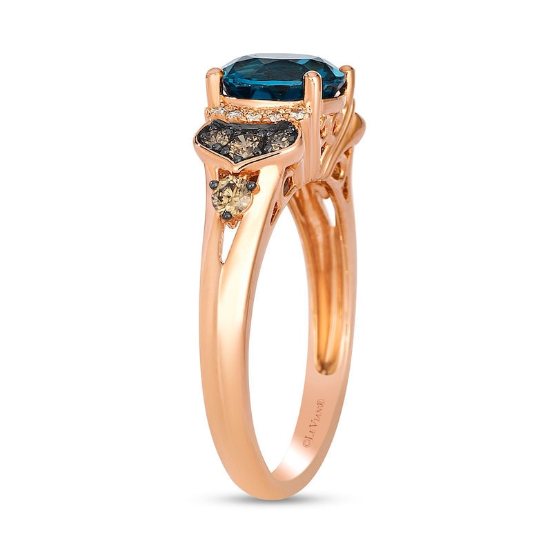 Le Vian® Deep Sea Blue Topaz™ and 0.33 CT. T.W. Diamond Ring in 14K Strawberry Gold®