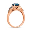 Thumbnail Image 3 of Le Vian® Deep Sea Blue Topaz™ and 0.33 CT. T.W. Diamond Ring in 14K Strawberry Gold®