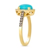 Thumbnail Image 2 of Le Vian® Oval Robins Egg Blue Turquoise™ and 0.42 CT. T.W. Diamond Ring in 14K Honey Gold™