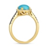 Thumbnail Image 3 of Le Vian® Oval Robins Egg Blue Turquoise™ and 0.42 CT. T.W. Diamond Ring in 14K Honey Gold™