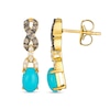 Thumbnail Image 2 of Le Vian® Oval Robins Egg Blue Turquoise™ and 0.20 CT. T.W. Diamond Drop Earrings in 14K Honey Gold™
