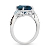 Thumbnail Image 3 of Le Vian® Cushion-Cut Deep Sea Blue Topaz™ and 0.08 CT. T.W. Diamond Ring in 14K Vanilla Gold®