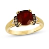 Thumbnail Image 1 of Le Vian® Cushion-Cut Pomegranate Garnet™ and 0.10 CT. T.W. Diamond Ring in 14K Honey Gold™