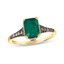 Le Vian® Costa Smeralda Emerald™ and 0.27 CT. T.W. Diamond Ring in 14K Honey Gold™