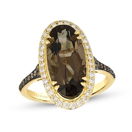 Le Vian® Oval Chocolate Quartz®  and 0.34 CT. T.W. Diamond Ring in 14K Honey Gold™