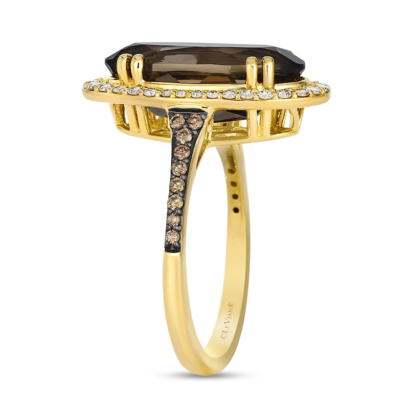 Le Vian® Oval Chocolate Quartz®  and 0.34 CT. T.W. Diamond Ring in 14K Honey Gold™