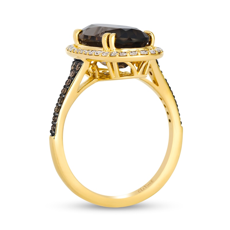 Le Vian® Oval Chocolate Quartz®  and 0.34 CT. T.W. Diamond Ring in 14K Honey Gold™