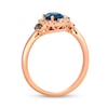 Thumbnail Image 3 of Le Vian® Oval Deep Sea Blue Topaz™ and 0.19 CT. T.W. Diamond Frame Ring in 14K Strawberry Gold®