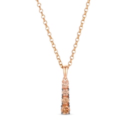 Le Vian® 0.41 CT. T.W. Le Vian Desert Diamonds Chocolate Ombré Drop Pendant in 14K Strawberry Gold® - 19”