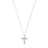 Thumbnail Image 1 of Aquamarine Cross Pendant in Sterling Silver