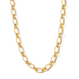 9.5mm Oval Link Necklace in Sterling Silver with 18K Gold Vermeil - 18.5"