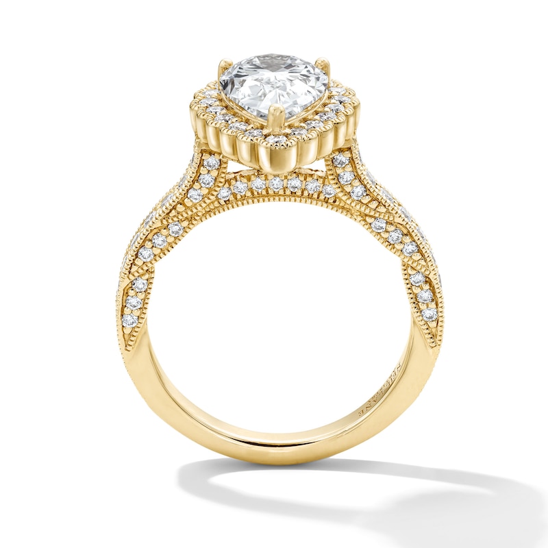 Neil Lane Artistry 2.80 CT. T.W. Pear-Shaped Certified Lab-Grown Diamond Frame Engagement Ring in 14K Gold (F/VS2)