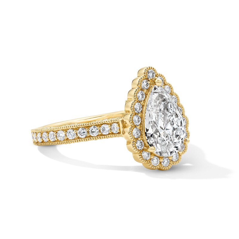 Neil Lane Artistry 2.80 CT. T.W. Pear-Shaped Certified Lab-Grown Diamond Frame Engagement Ring in 14K Gold (F/VS2)