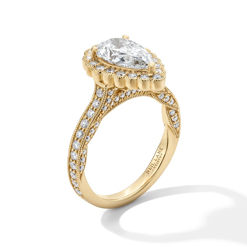 Neil Lane Artistry 2.80 CT. T.W. Pear-Shaped Certified Lab-Grown Diamond Frame Engagement Ring in 14K Gold (F/VS2)