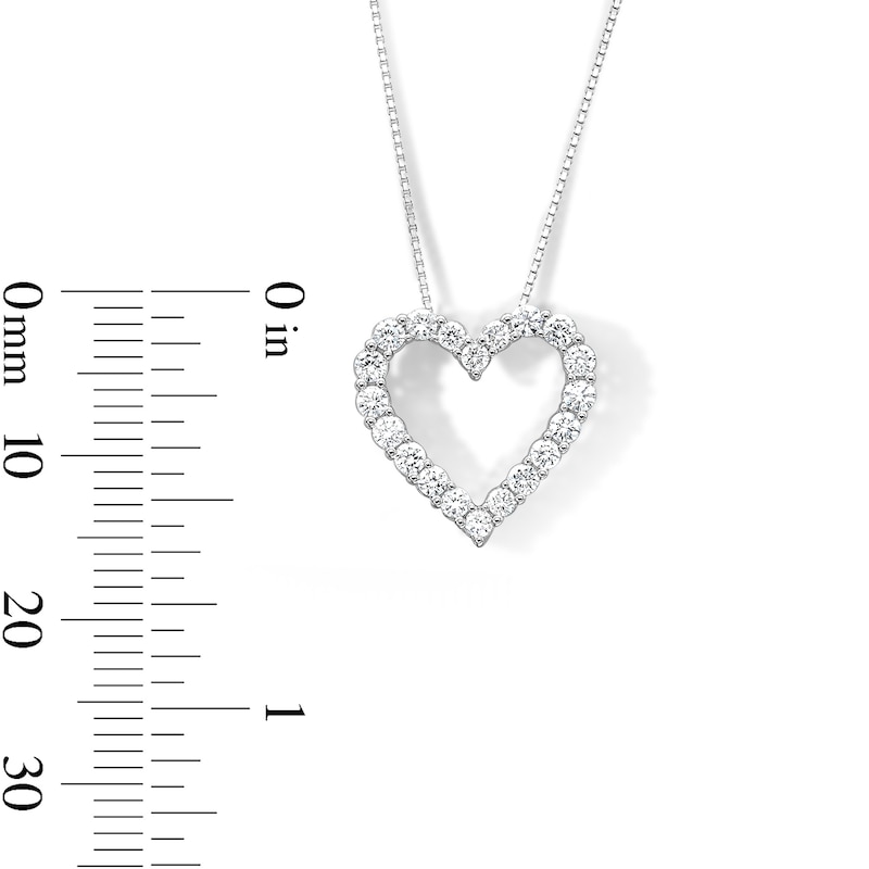 0.50 CT. T.W. Certified Lab-Grown Diamond Heart Outline Necklace in Sterling Silver (F/VS2)