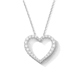 1.00 CT. T.W. Certified Lab-Grown Diamond Heart Necklace in Sterling Silver (F/VS2)