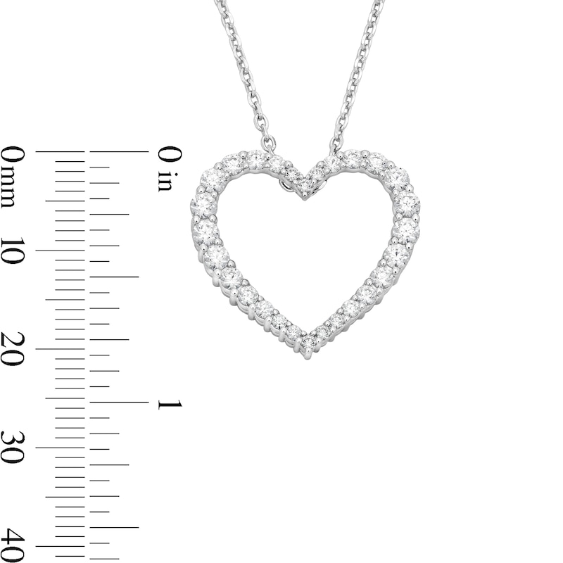 1.00 CT. T.W. Certified Lab-Grown Diamond Heart Necklace in Sterling Silver (F/VS2)