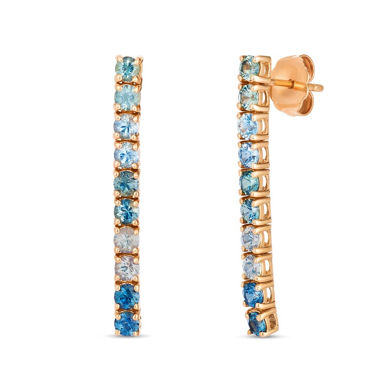 Le Vian® Montana Sapphire Ombré™ Vertical Drop Earrings in 14K Strawberry Gold®