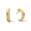 Thumbnail Image 1 of Beaded J-Hoop Earrings in Sterling Silver with 18K Gold Vermeil