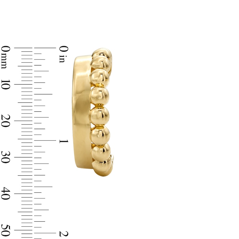 Beaded J-Hoop Earrings in Sterling Silver with 18K Gold Vermeil