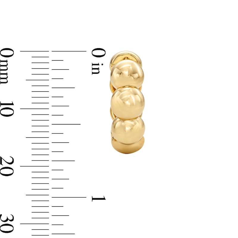 Puff Beaded Huggie Hoop Earrings in Sterling Silver with 18K Gold Vermeil