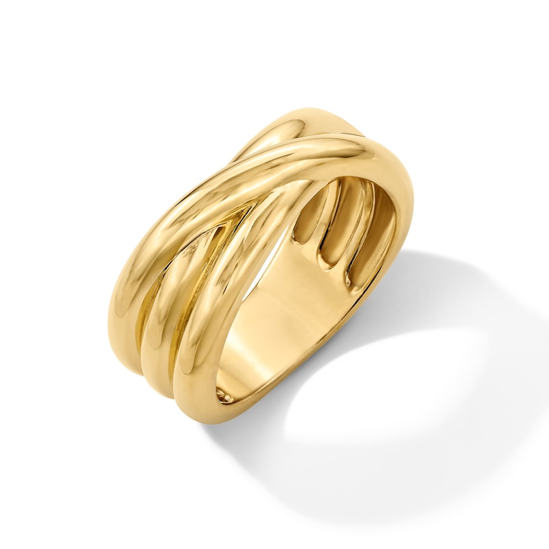 Crossover Ring in Sterling Silver with 18K Gold Vermeil