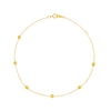 Thumbnail Image 3 of Beaded Chain Anklet in 10K Gold - 10"