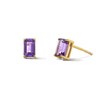 Thumbnail Image 1 of Emerald-Cut Amethyst Solitaire Stud Earrings in 10K Gold