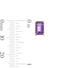 Thumbnail Image 3 of Emerald-Cut Amethyst Solitaire Stud Earrings in 10K Gold