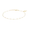Thumbnail Image 1 of Cross Beaded Chain Anklet in 14K Gold - 10"