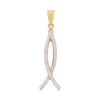 Thumbnail Image 1 of Diamond-Cut Ichthus Necklace Charm in Solid 14K Two-Tone Gold