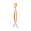 Thumbnail Image 2 of Diamond-Cut Ichthus Necklace Charm in Solid 14K Two-Tone Gold