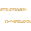 Thumbnail Image 3 of Diamond-Cut Laurel Wreath Link Bracelet in Hollow 10K Two-Tone Gold