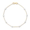 Thumbnail Image 1 of Diamond-Cut Oval Station Bracelet in 14K Two-Tone Gold - 7.5"
