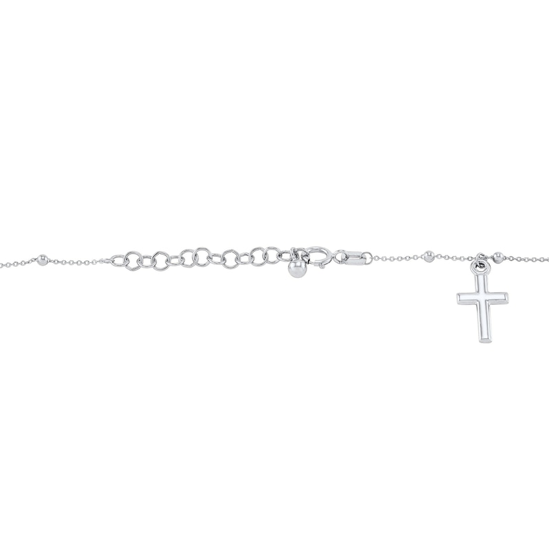 Cross Beaded Chain Anklet in 14K Gold