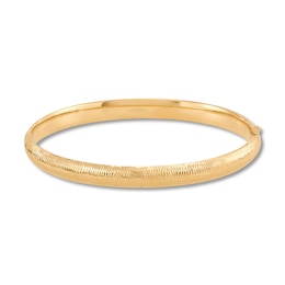3.0mm Diamond-Cut Bangle Bracelet in Hollow 14K Gold