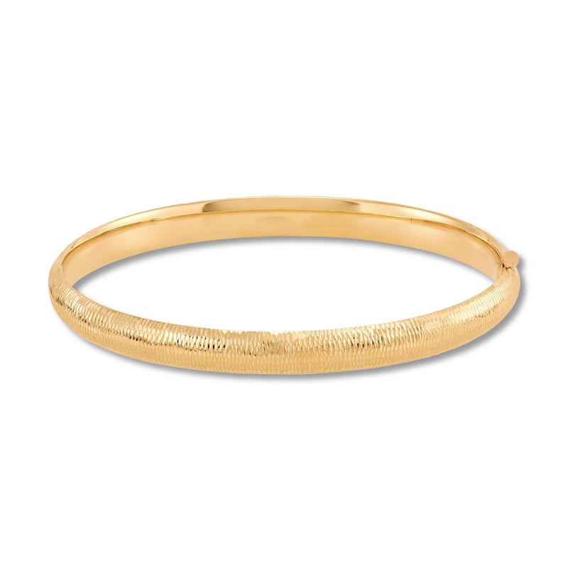 3.0mm Diamond-Cut Bangle Bracelet in Hollow 14K Gold