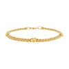 Thumbnail Image 1 of 2.1mm Twist Rope Chain Hearts Bracelet in Hollow 10K Gold - 7.25"