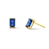 Thumbnail Image 1 of Emerald-Cut Garnet Solitaire Stud Earrings in 10K Gold