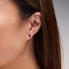Thumbnail Image 2 of Emerald-Cut Garnet Solitaire Stud Earrings in 10K Gold