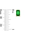 Thumbnail Image 3 of Emerald-Cut Lab-Created Emerald Solitaire Stud Earrings in 10K Gold